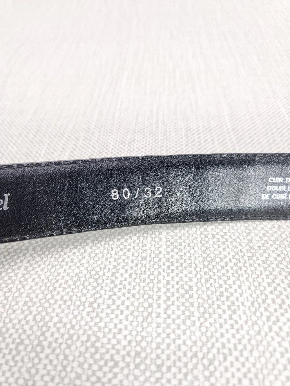 Richard Gampel Size 32 Black Leather Belt Croc Embossed